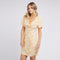 Women'S Meadow Twist Mini Dress - Yellow Print